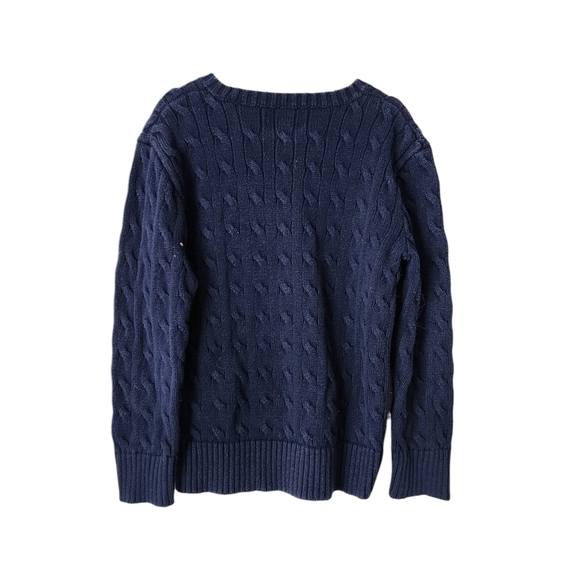 POLO RALPH LAUREN x VINTAGE Cable knit crew sweater in Navy size 6 (kids) - Picture 2 of 3